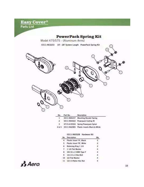 Aero 0311-960389 Spring Assembly Powerpack