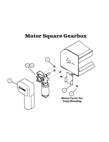 Aero 0755-627005 Tarp Motor, 12V, 90:1 Motor with Cover - Roll Off Trailer Parts