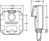 Truck-Lite 50805 Surface Mount Nose Box (50 Series, 7 Solid Pin, Grey Polycarbonate, Surface Mount, Nose Box) - Roll Off Truck, Roll Off Trailer, Dump & Lugger Truck Parts