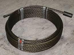5/8" x 75' DEADLIFT CABLE W/ 1 1/8" X 2 1/4" PLUG - Roll Off Truck, Roll Off Trailer, Dump & Lugger Truck Parts