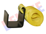 4" Roll-Off Tie-Down Hook with 5' Strap – 2" Rail
