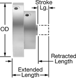 Round Body Air Cylinder 2" BORE - Roll Off Truck, Roll Off Trailer, Dump & Lugger Truck Parts