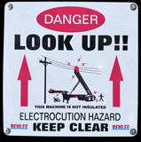 BENLEE Safety Electrocution Placard - Roll Off Truck, Roll Off Trailer, Dump & Lugger Truck Parts