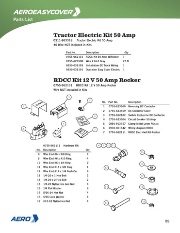 Aero 0755-962131 Reverse DC Rocker Switch Kit, 12 Volt, 50 Amp - Roll Off Trailer Parts