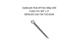 Galbreath Roll Off Part 38kp-300 Cotter Pin 3/8 inch x 3 inch - Roll Off Trailer Parts