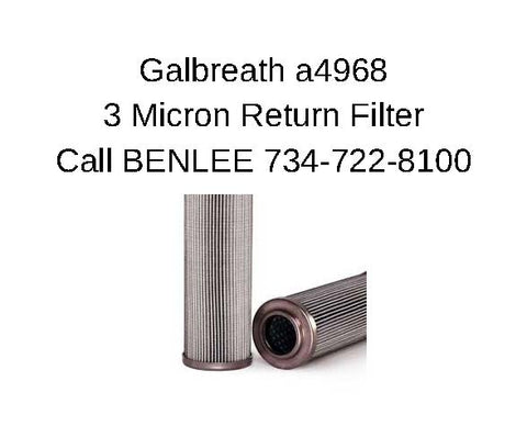 Galbreath A4968 - 3 Micron Return Filter - Roll Off Trailer Parts
