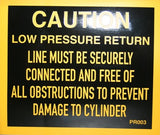 Caution Low Pressure - Roll Off Trailer Parts