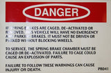 Danger Spring Brake Caged - Roll Off Trailer Parts